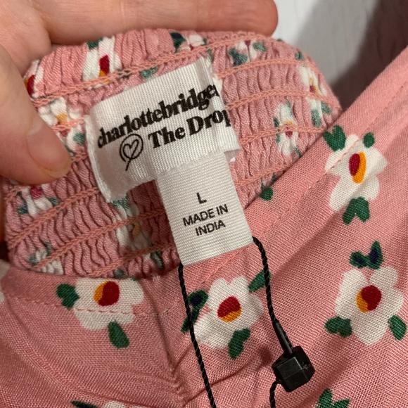 Charlotte Bridgeman Floral Pink Crop Top Sz L NWT - Picture 8 of 16